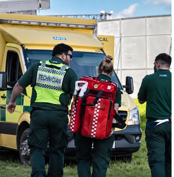 Medical Solutions crew at an event vehicle